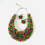 Load image into Gallery viewer, Crocheted Crystal Necklace w/ Earrings
