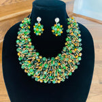 Load image into Gallery viewer, Crocheted Crystal Necklace w/ Earrings
