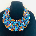 Load image into Gallery viewer, Crocheted Crystal Necklace w/ Earrings
