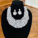 Load image into Gallery viewer, Crocheted Crystal Necklace w/ Earrings
