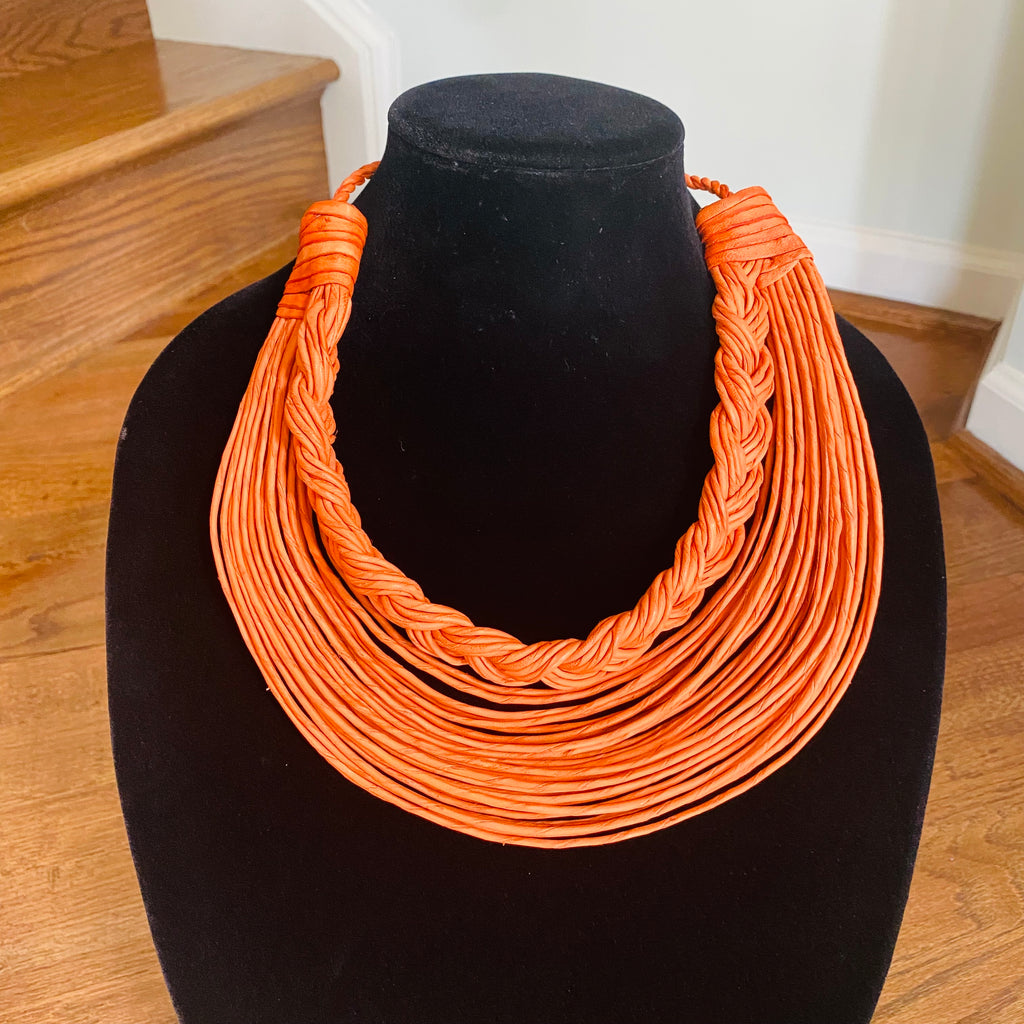 Semi-Braided Raffia Necklace – view 7