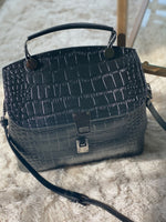 Load image into Gallery viewer, Embossed Leather Bag - Black
