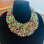 Load image into Gallery viewer, Crocheted Crystal Necklace w/ Earrings
