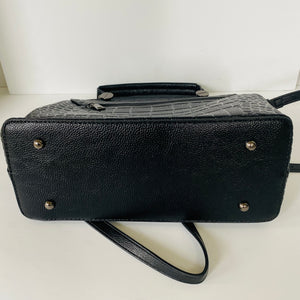 Embossed Leather Bag - Black