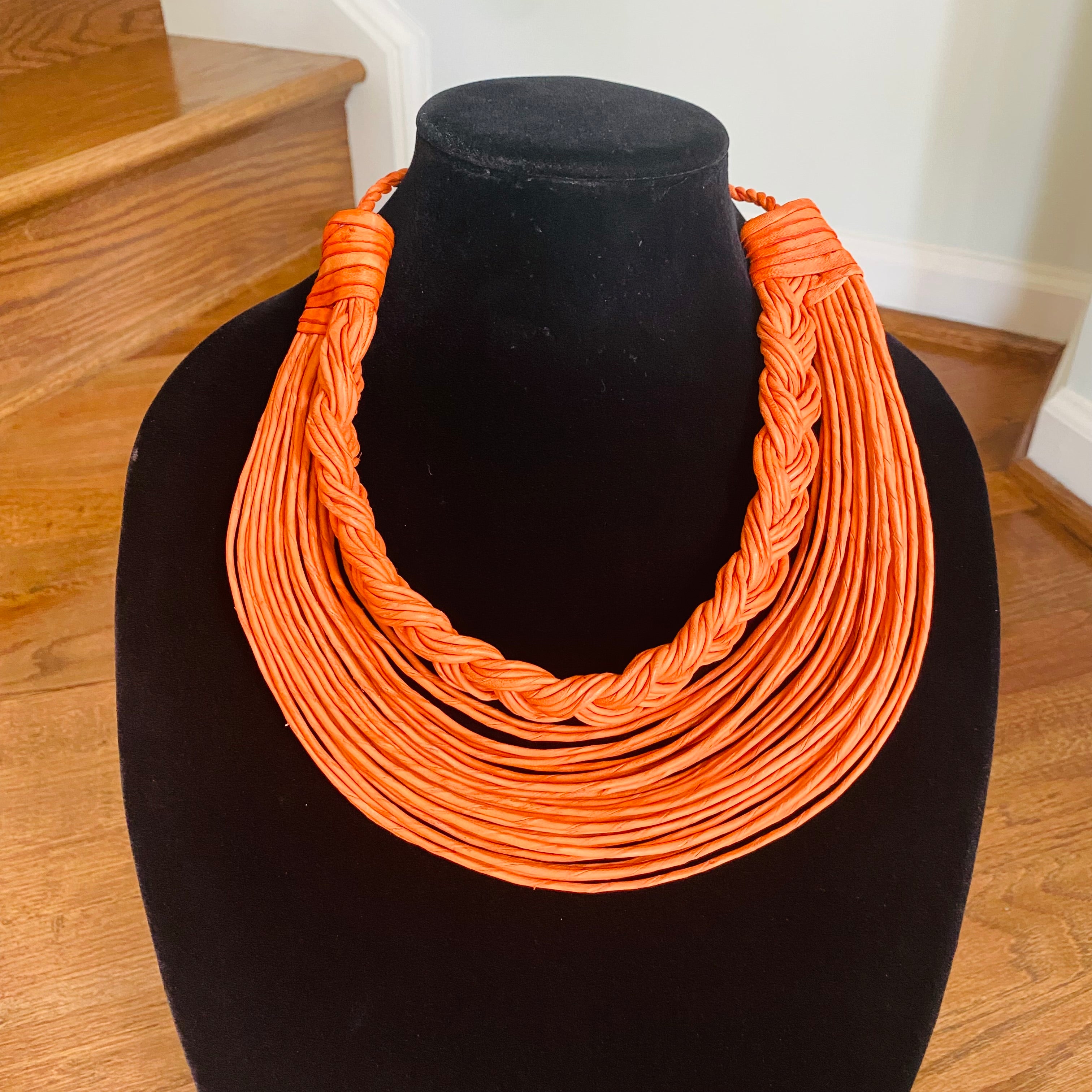 Semi-Braided Raffia Necklace