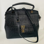 Load image into Gallery viewer, Embossed Leather Bag - Black
