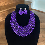 Load image into Gallery viewer, Crocheted Crystal Necklace w/ Earrings
