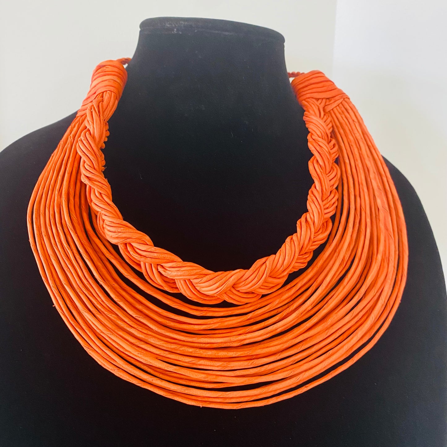 Semi-Braided Raffia Necklace