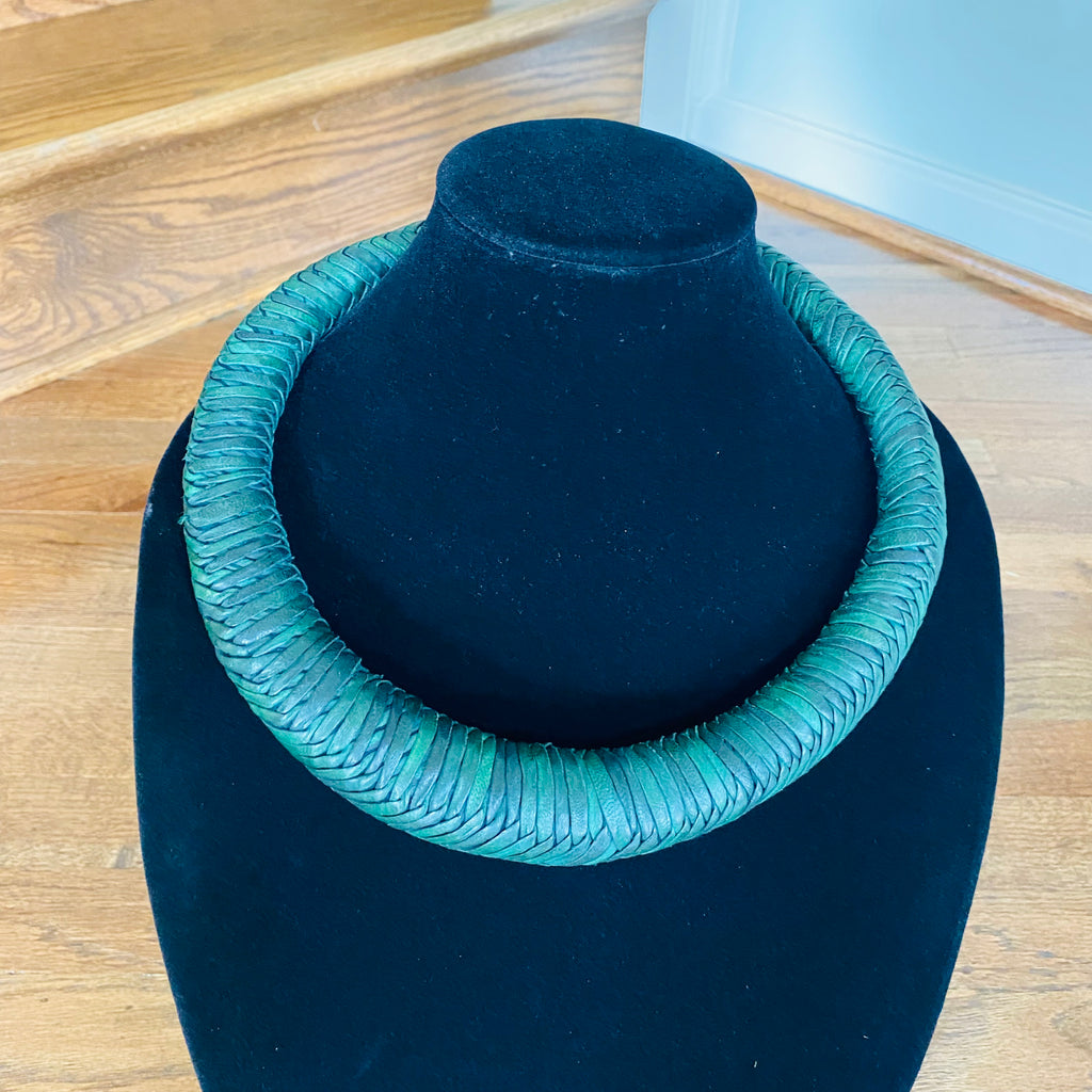 Jumbo Leather Choker – African necklace – view 24