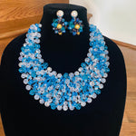 Load image into Gallery viewer, Crocheted Crystal Necklace w/ Earrings
