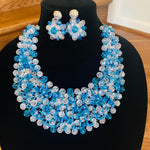 Load image into Gallery viewer, Crocheted Crystal Necklace w/ Earrings
