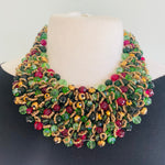 Load image into Gallery viewer, Crocheted Crystal Necklace w/ Earrings
