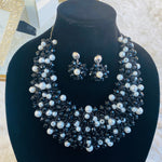 Load image into Gallery viewer, Crocheted Crystal Necklace w/ Earrings
