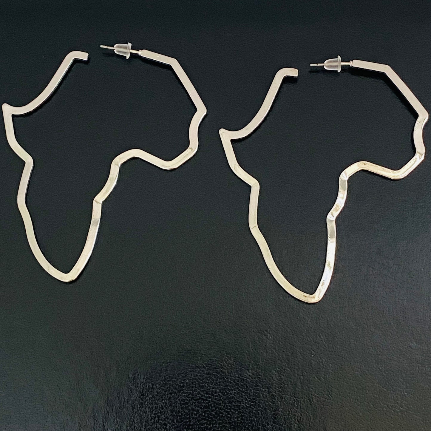 Silver Map of Africa Earrings