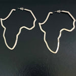 Load image into Gallery viewer, Silver Map of Africa Earrings
