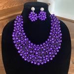 Load image into Gallery viewer, Crocheted Crystal Necklace w/ Earrings
