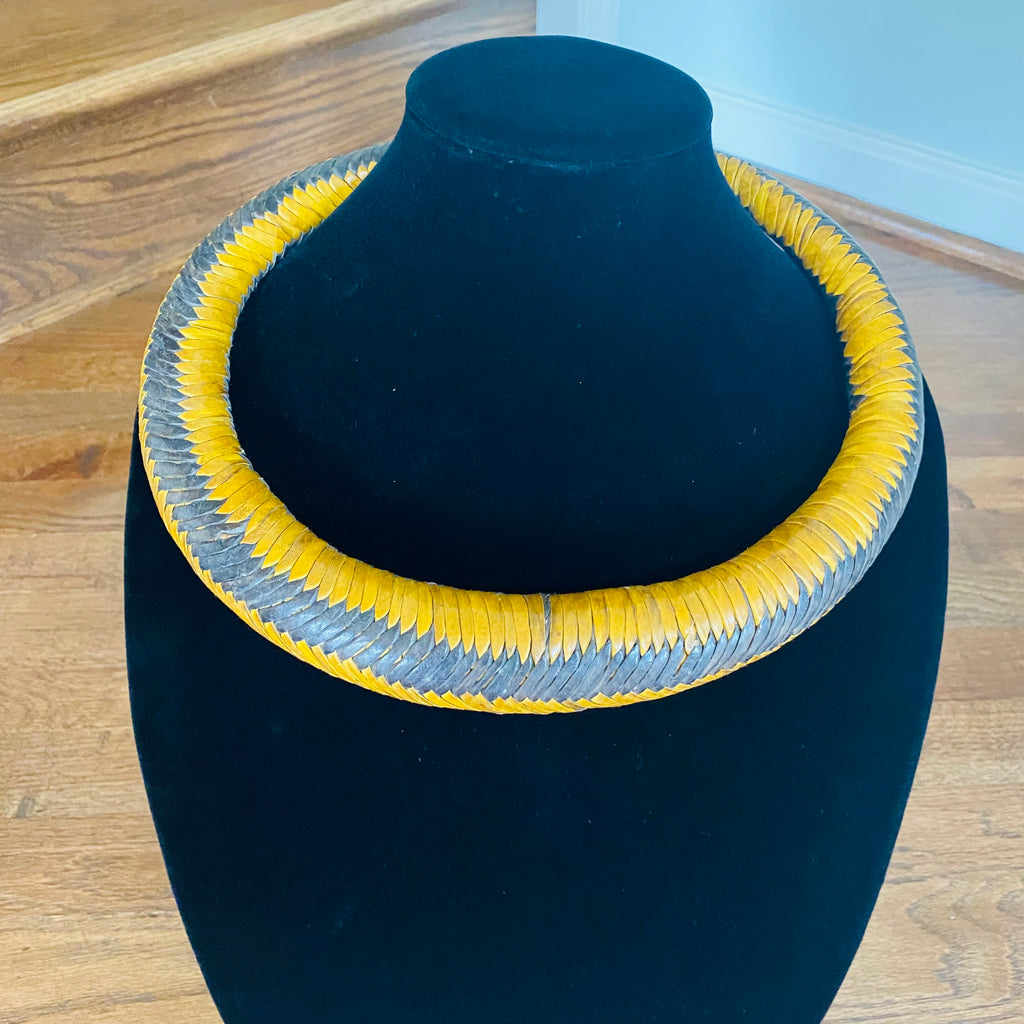 Jumbo Leather Choker – African necklace – view 7