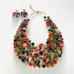 Load image into Gallery viewer, Crocheted Crystal Necklace w/ Earrings
