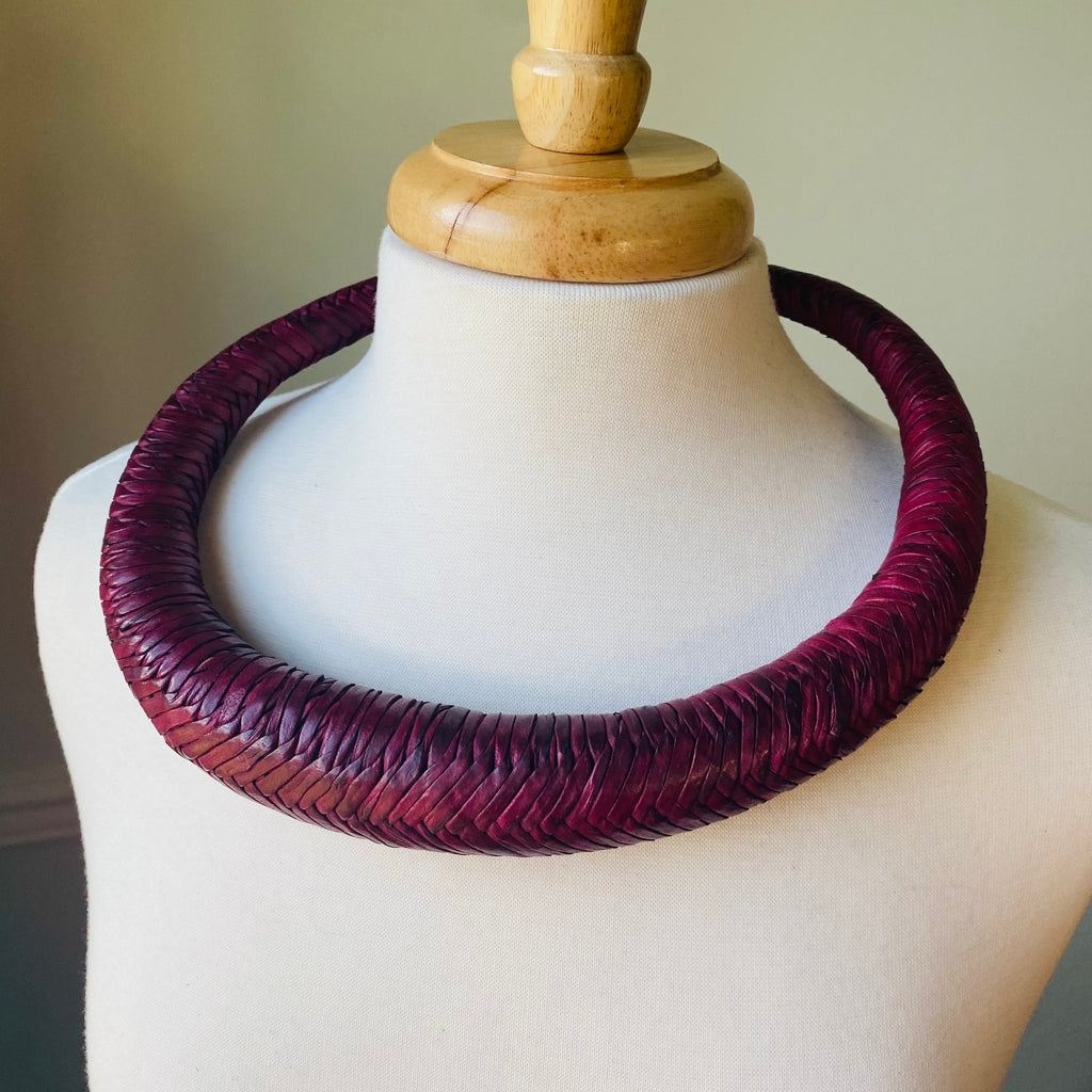 Jumbo Leather Choker – African necklace – view 19