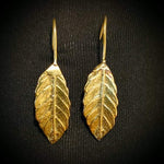 Load image into Gallery viewer, African Brass Leaf Earrings
