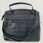Load image into Gallery viewer, Embossed Leather Bag - Black
