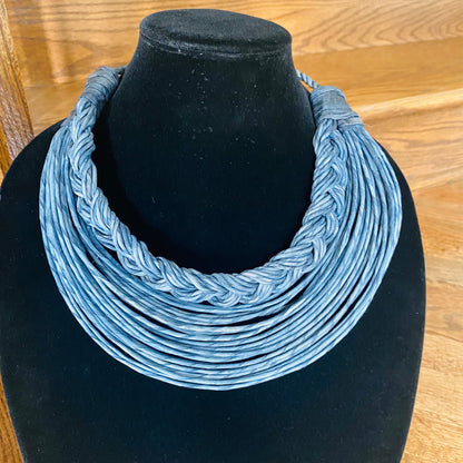 Semi-Braided Raffia Necklace