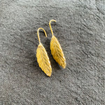 Load image into Gallery viewer, African Brass Leaf Earrings
