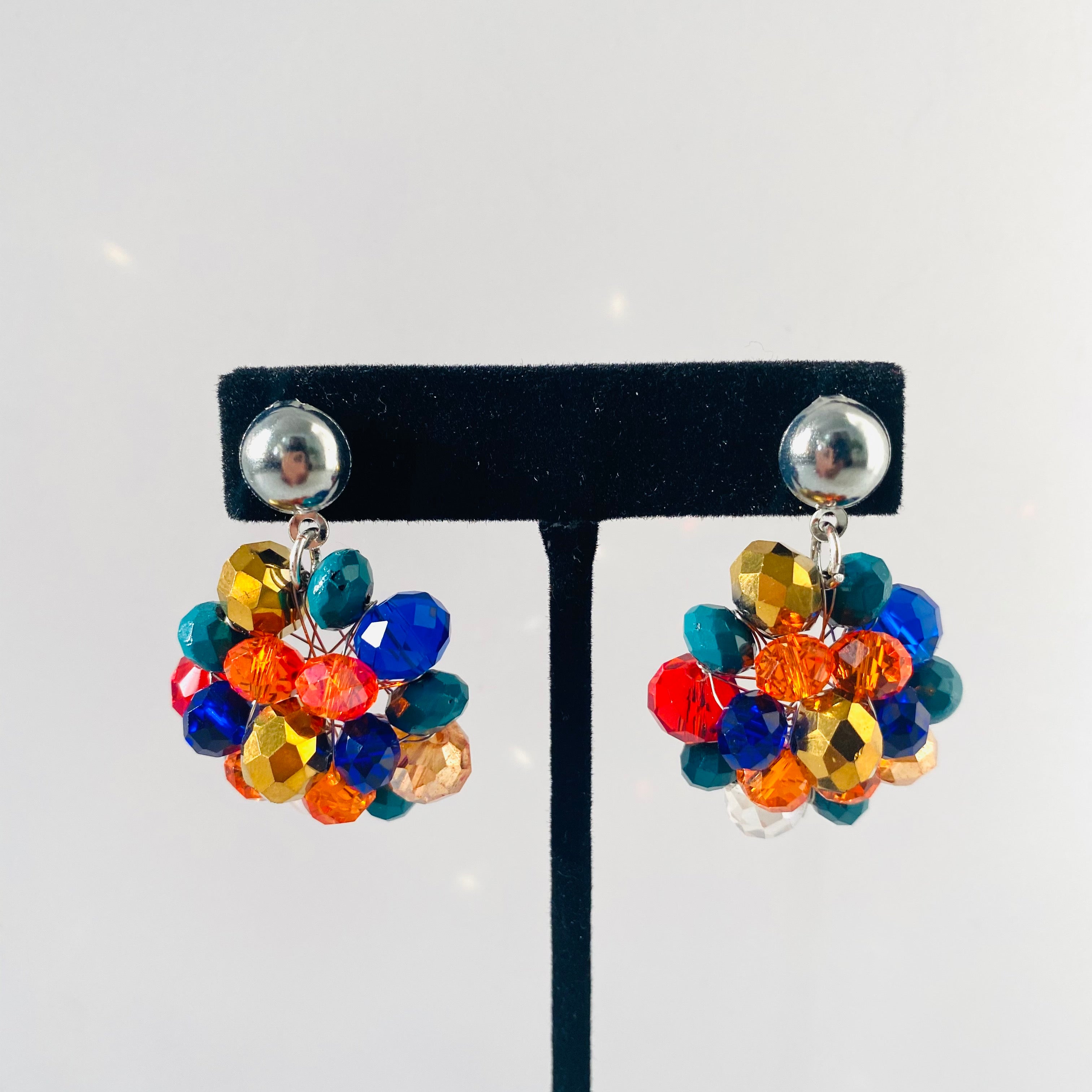 Crocheted Crystal Necklace w/ Earrings