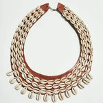 Load image into Gallery viewer, Cowrie Leather Bib Collection
