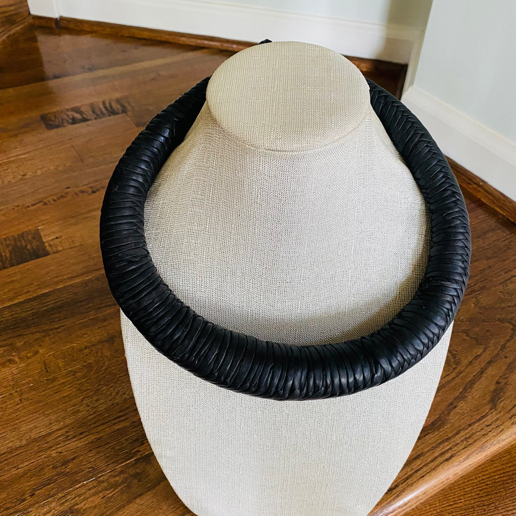 Jumbo Leather Choker – African necklace – view 37
