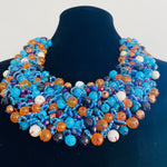 Load image into Gallery viewer, Crocheted Crystal Necklace w/ Earrings

