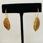 Load image into Gallery viewer, African Brass Leaf Earrings
