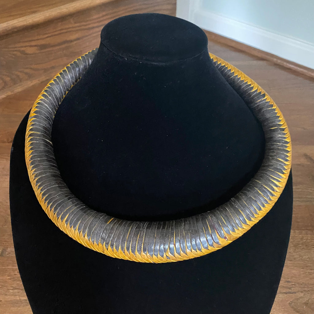 Jumbo Leather Choker – African necklace – view 15