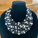Load image into Gallery viewer, Crocheted Crystal Necklace w/ Earrings
