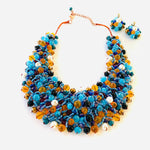 Load image into Gallery viewer, Crocheted Crystal Necklace w/ Earrings
