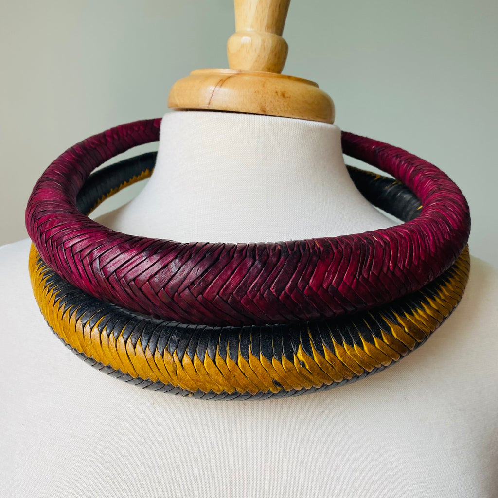 Jumbo Leather Choker – African necklace – view 13