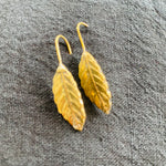 Load image into Gallery viewer, African Brass Leaf Earrings

