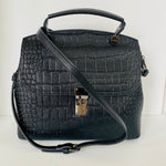 Load image into Gallery viewer, Embossed Leather Bag - Black
