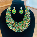 Load image into Gallery viewer, Crocheted Crystal Necklace w/ Earrings
