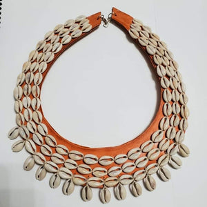 Cowrie Leather Bib Collection
