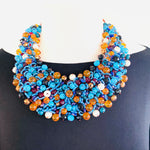 Load image into Gallery viewer, Crocheted Crystal Necklace w/ Earrings
