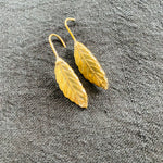 Load image into Gallery viewer, African Brass Leaf Earrings
