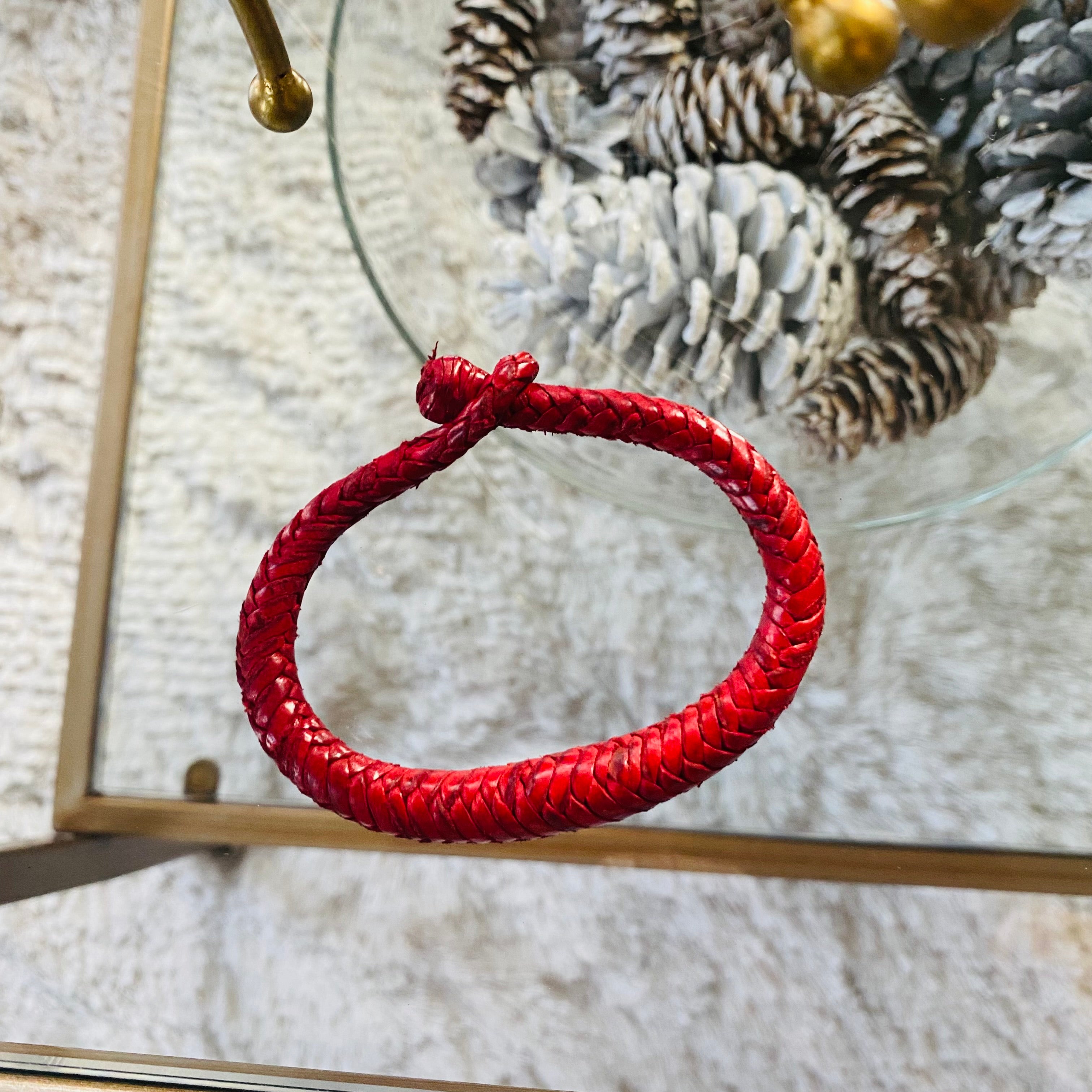 Red African Leather Bracelet