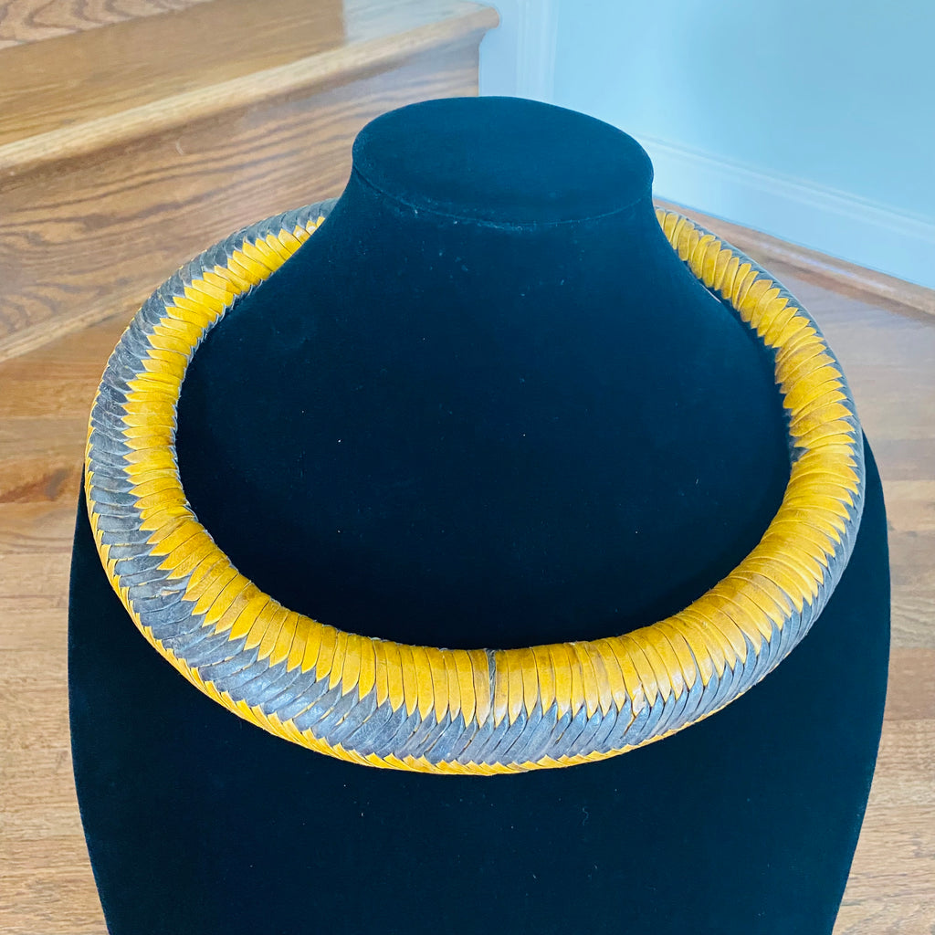 Jumbo Leather Choker – African necklace – view 11
