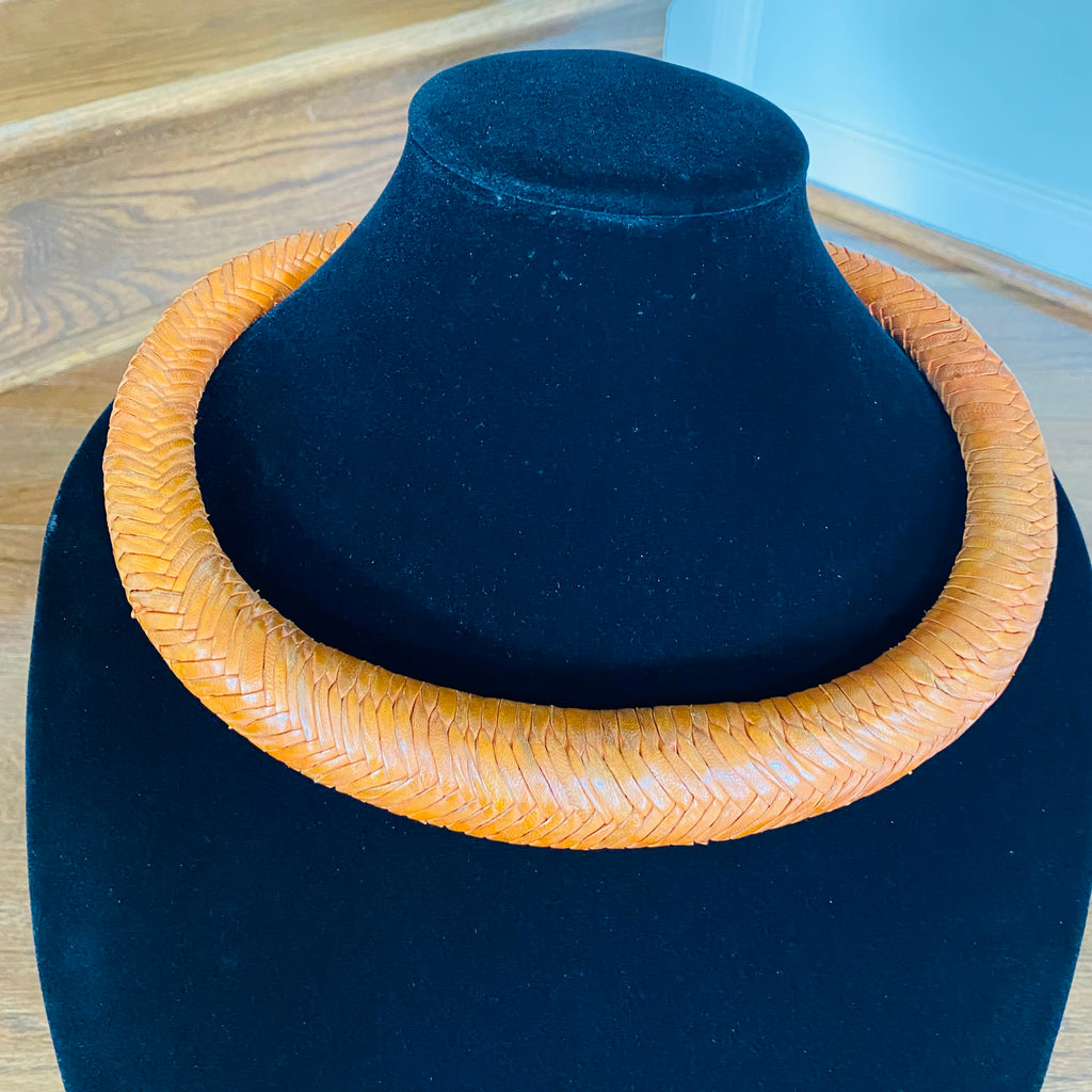 Jumbo Leather Choker – African necklace – view 36