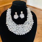 Load image into Gallery viewer, Crocheted Crystal Necklace w/ Earrings
