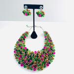 Load image into Gallery viewer, Crocheted Crystal Necklace w/ Earrings
