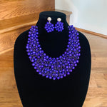 Load image into Gallery viewer, Crocheted Crystal Necklace w/ Earrings
