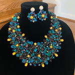 Load image into Gallery viewer, Crocheted Crystal Necklace w/ Earrings
