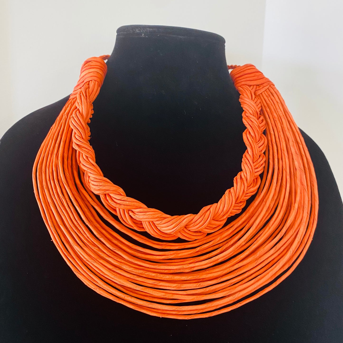 Semi-Braided Raffia Necklace